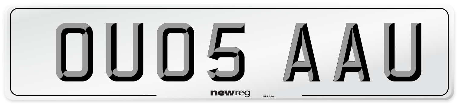 OU05 AAU Number Plate from New Reg